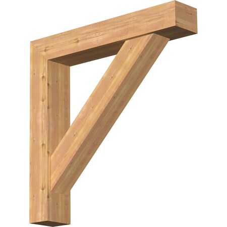 Ekena Millwork Traditional Block Smooth Bracket w/ Offset Brace, Western Red Cedar, 7 1/2"W x 42"D x 42"H BKT0806X42X42TRA05SWR
